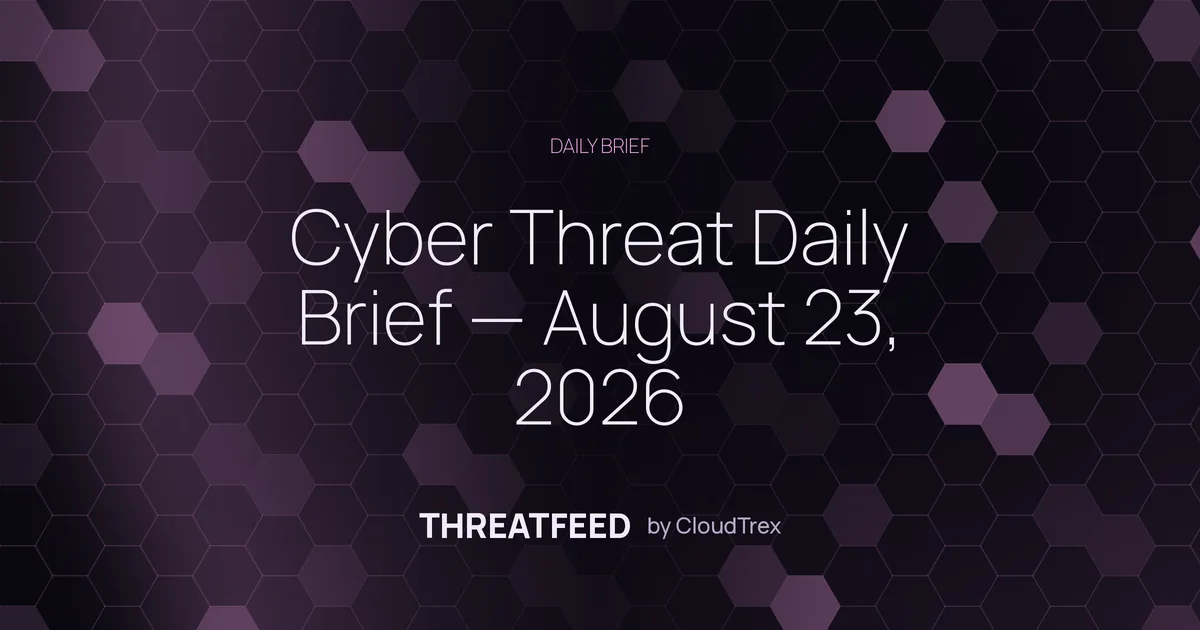 Cyber Threat Daily Brief — August 23, 2026