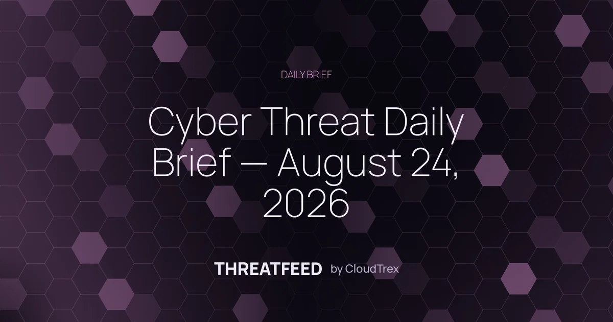 Cyber Threat Daily Brief — August 24, 2026