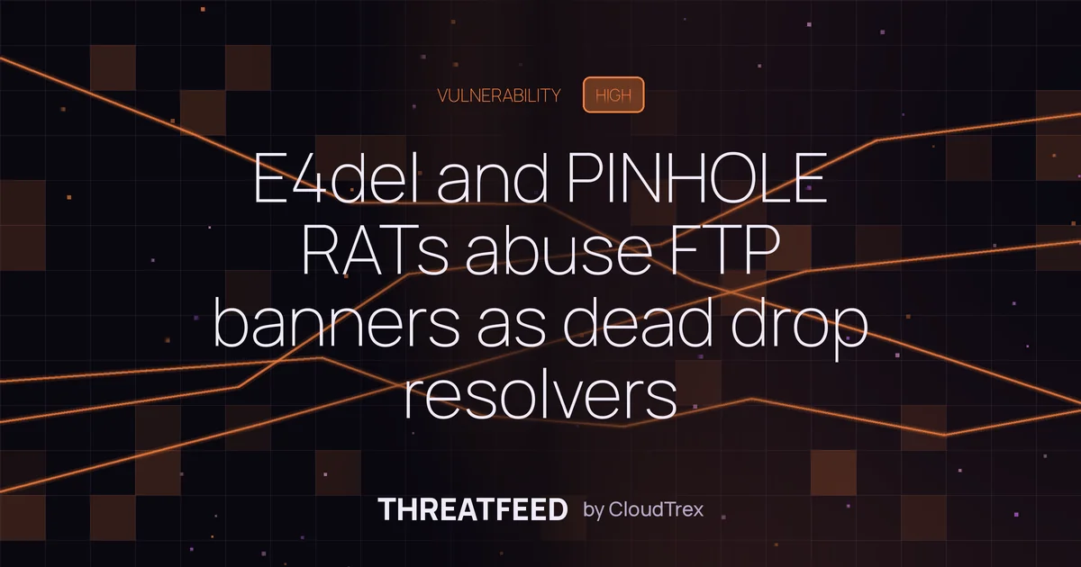 E4del and PINHOLE RATs abuse FTP banners as dead drop resolvers