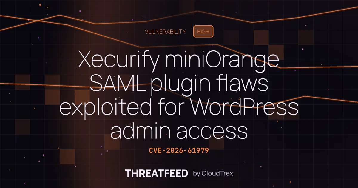 Xecurify miniOrange SAML plugin flaws exploited for WordPress admin access