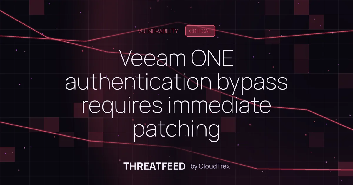 Veeam ONE authentication bypass requires immediate patching