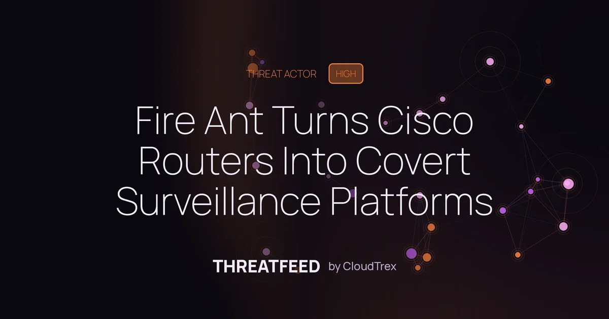 Fire Ant compromises Cisco routers for network surveillance