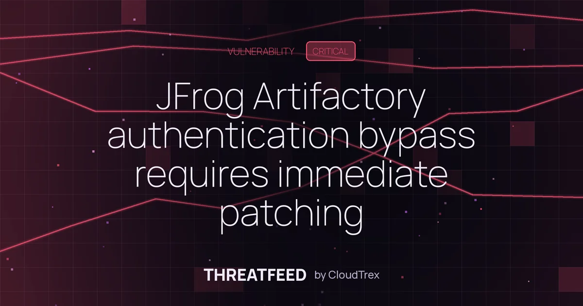 JFrog Artifactory authentication bypass requires immediate patching