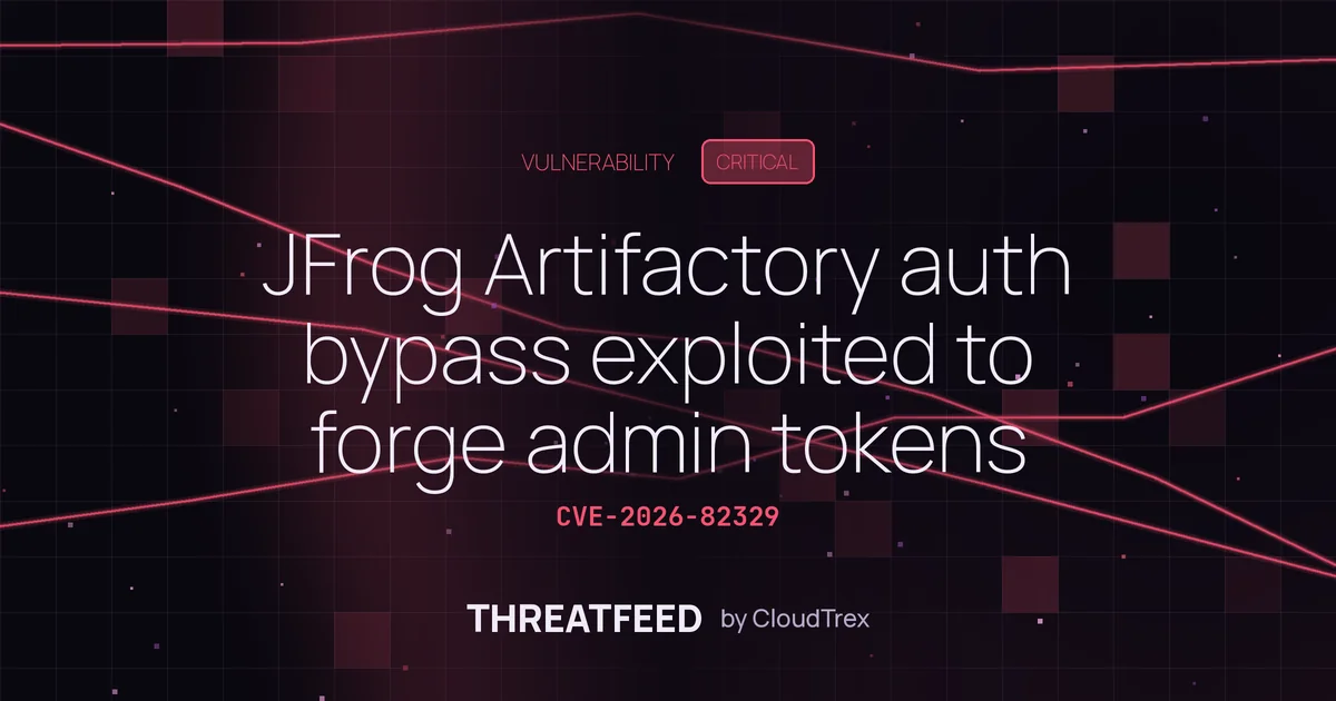 JFrog Artifactory auth bypass exploited to forge admin tokens