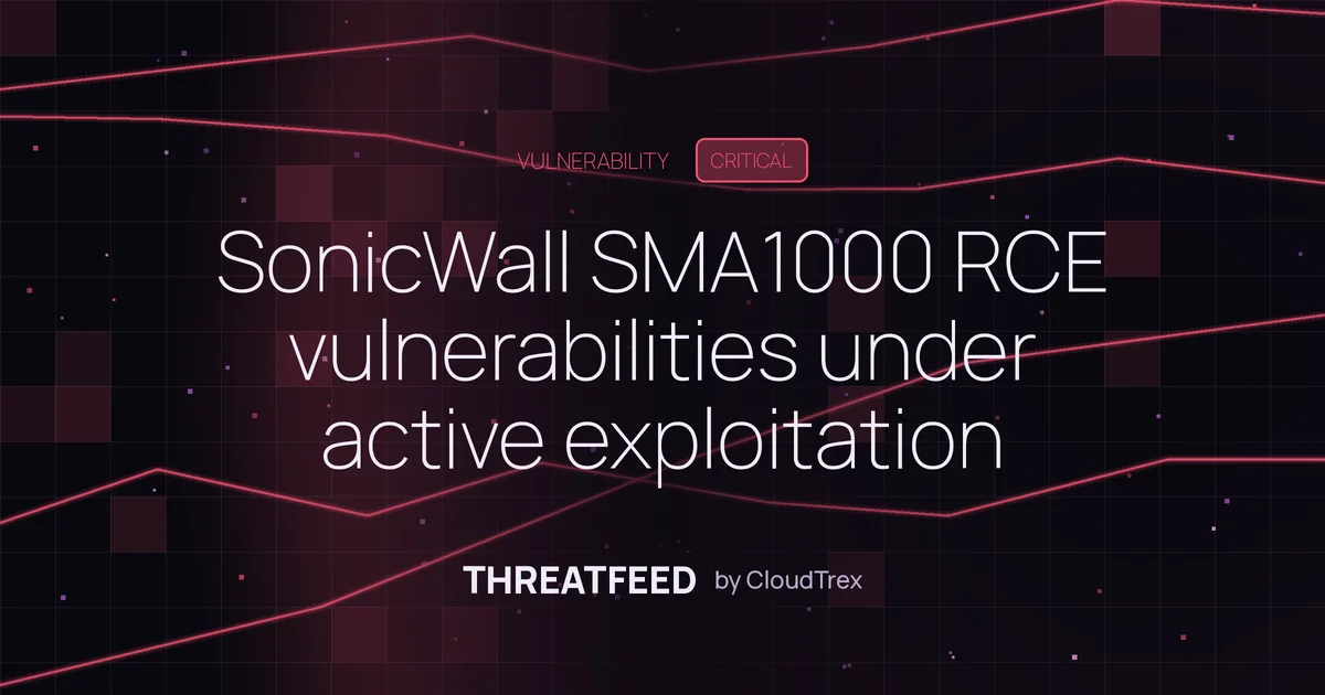 SonicWall SMA1000 RCE vulnerabilities under active exploitation