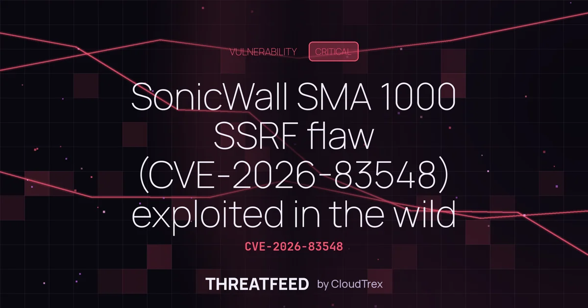 SonicWall SMA 1000 SSRF flaw (CVE-2026-83548) exploited in the wild