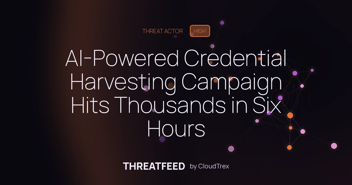 AI-Powered Credential Harvesting Campaign Compromises Thousands in 6 Hours