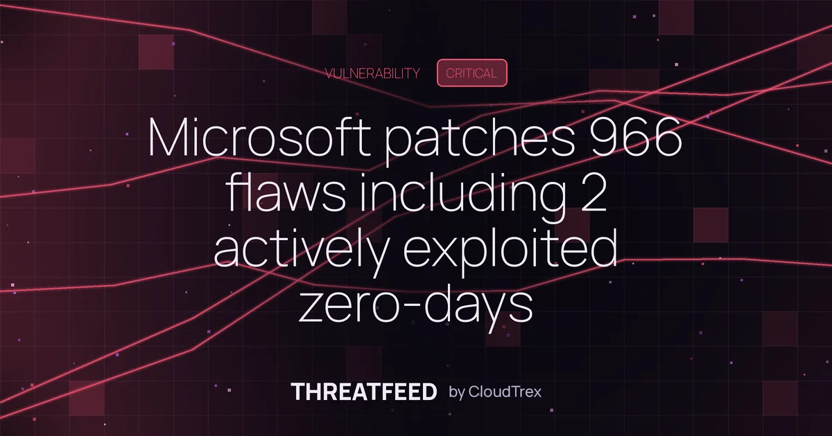 Microsoft patches 966 flaws including 2 actively exploited zero-days