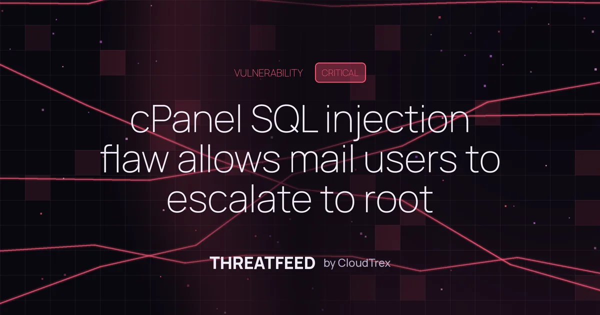 cPanel SQL injection flaw allows mail users to escalate to root