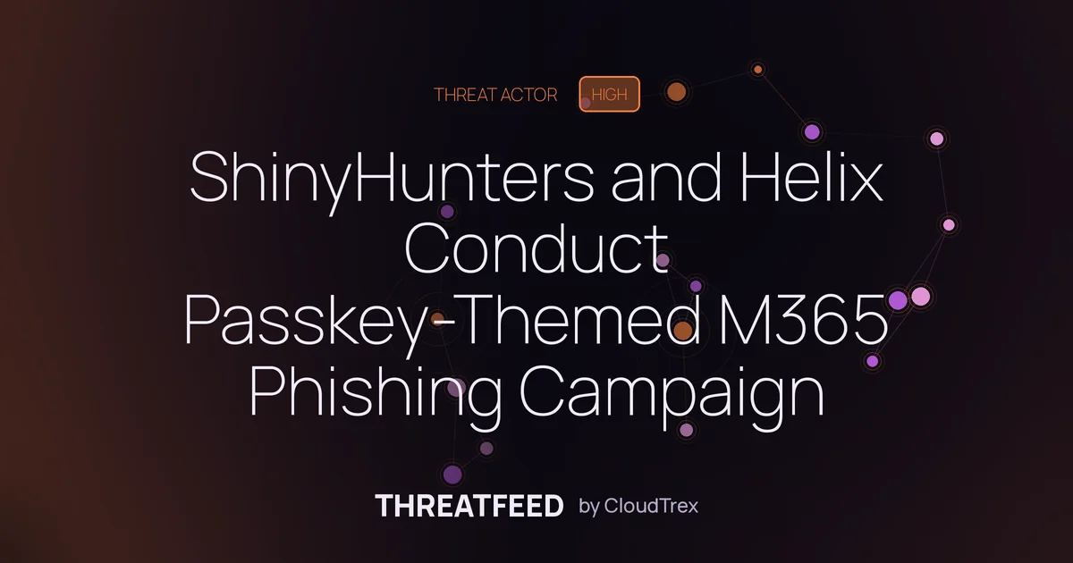 ShinyHunters and Helix Linked to Passkey-Themed M365 Phishing Campaign