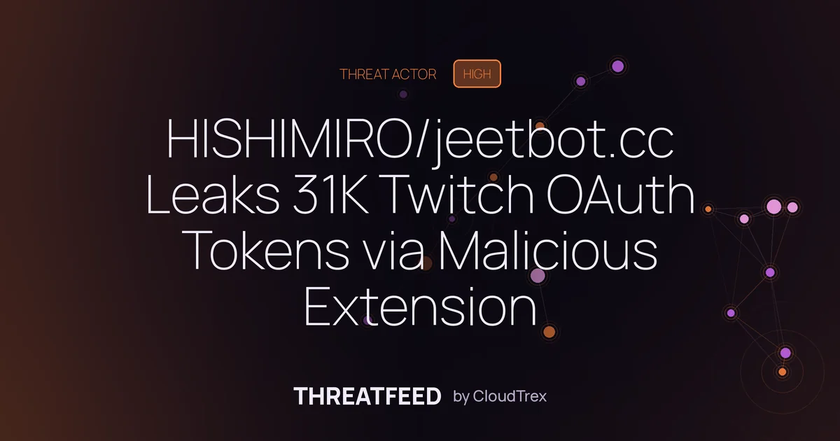 HISHIMIRO/jeetbot.cc Leaked OAuth Tokens from 31K Twitch Users