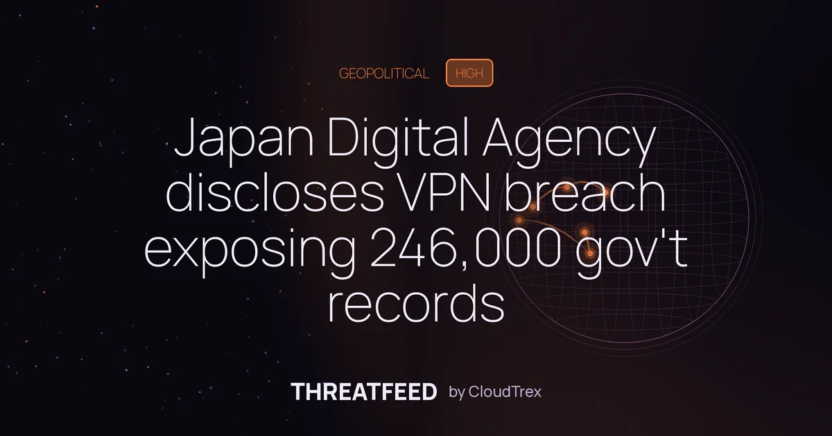 VPN flaw exposes 246,000 Japanese government personnel records