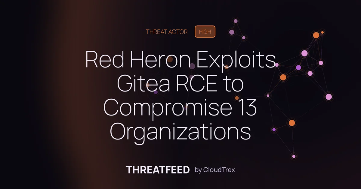 Red Heron Exploits Gitea RCE to Compromise 13 Organizations