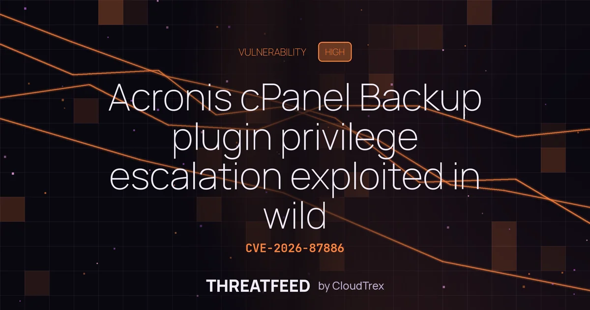 Acronis cPanel Backup plugin privilege escalation exploited in wild