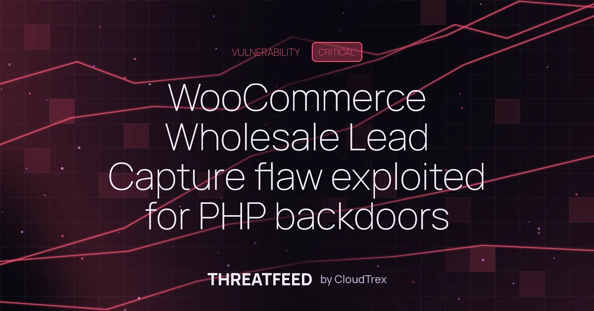 WooCommerce Wholesale Lead Capture flaw exploited for PHP backdoor uploads