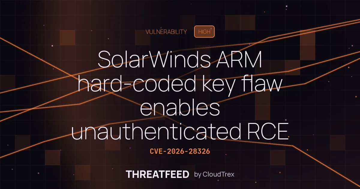SolarWinds ARM hard-coded key flaw enables unauthenticated RCE
