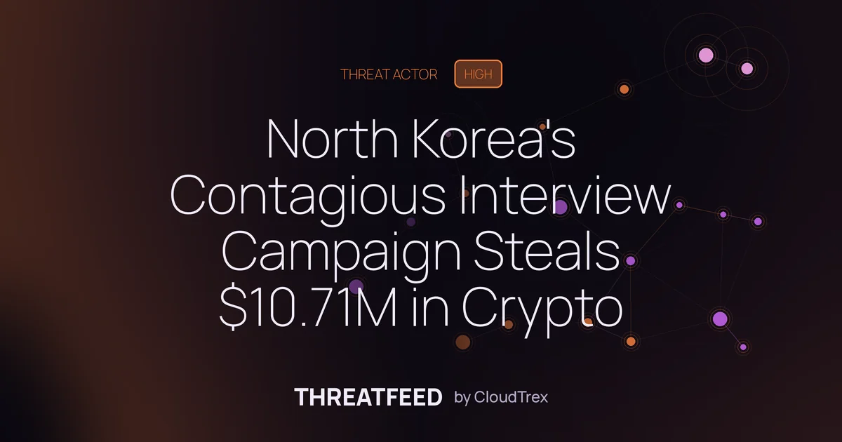North Korea's Contagious Interview Campaign Steals $10.71M in Crypto
