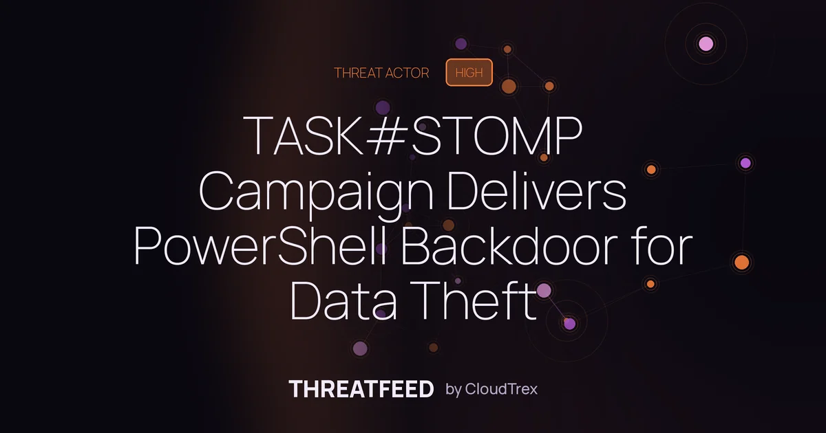 TASK#STOMP campaign deploys PowerShell backdoor for data theft