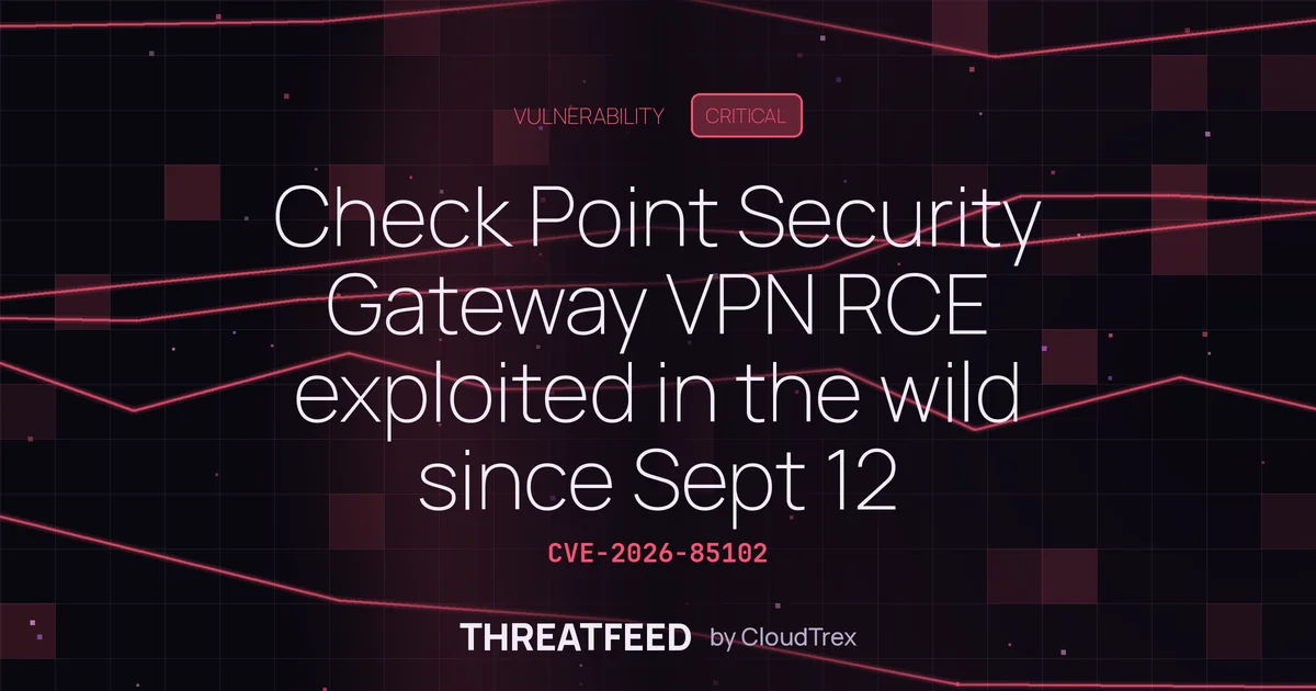 Check Point Security Gateway VPN RCE exploited in the wild since Sept 12