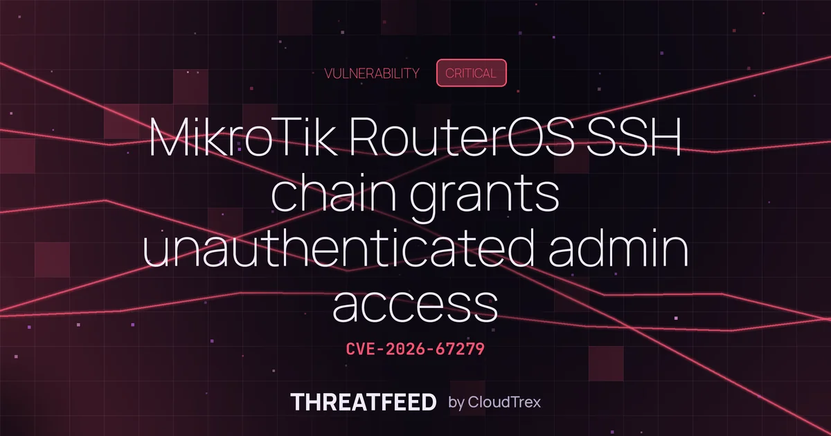 MikroTik RouterOS SSH chain grants unauthenticated admin access