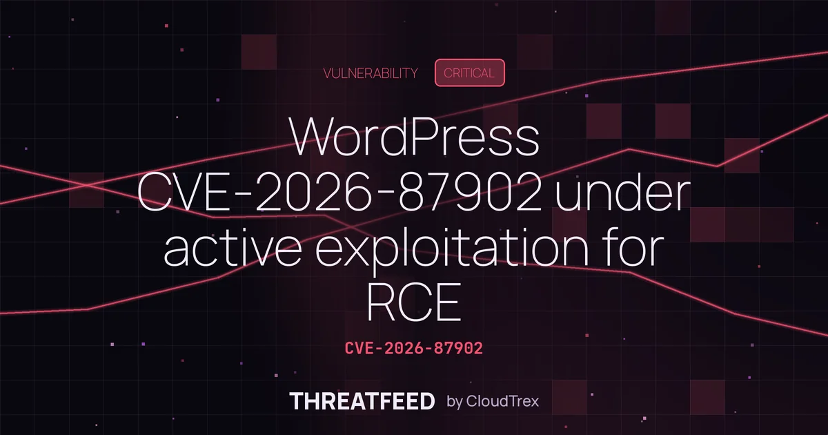 WordPress CVE-2026-87902 under active exploitation for RCE