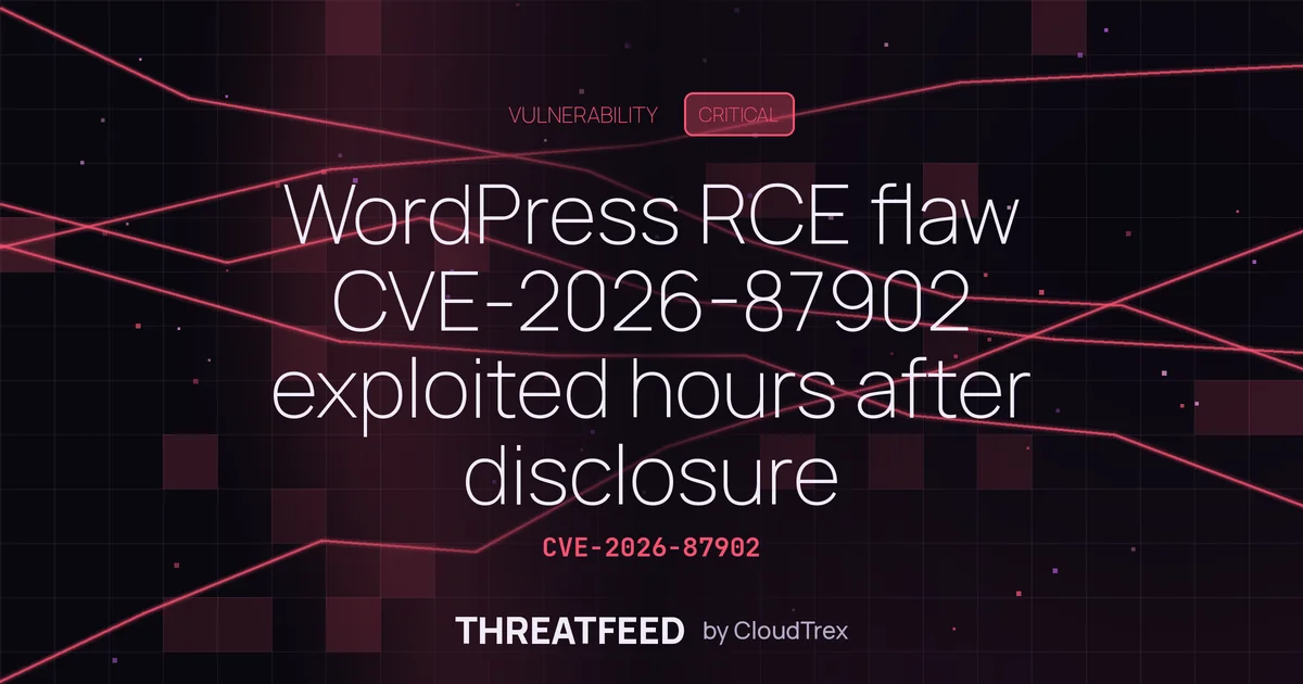 WordPress RCE flaw CVE-2026-87902 exploited hours after disclosure