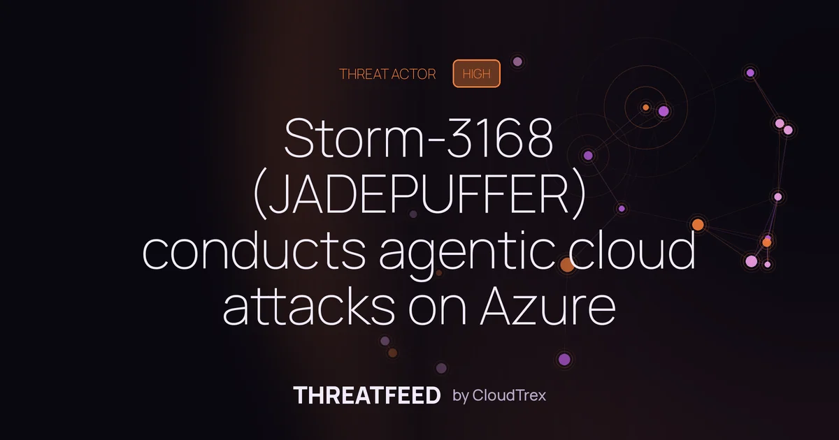 Storm-3168 (JADEPUFFER) conducts agentic Azure cloud attacks