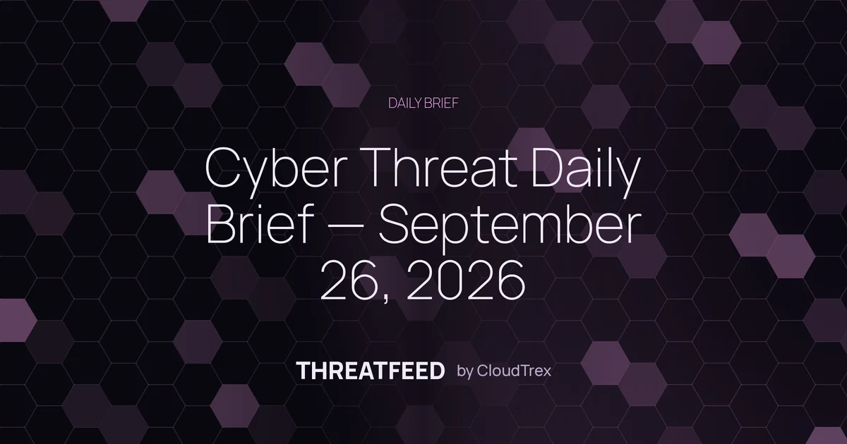 Cyber Threat Daily Brief — September 26, 2026