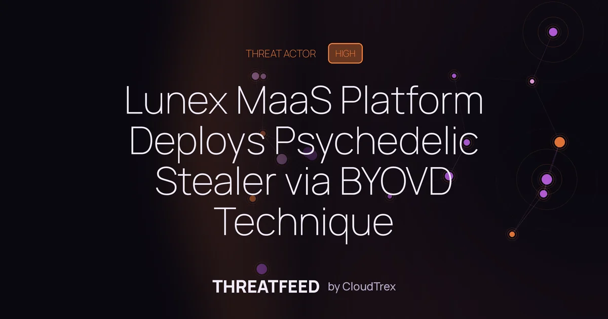 Lunex MaaS Platform Deploys Psychedelic Stealer via BYOVD Technique