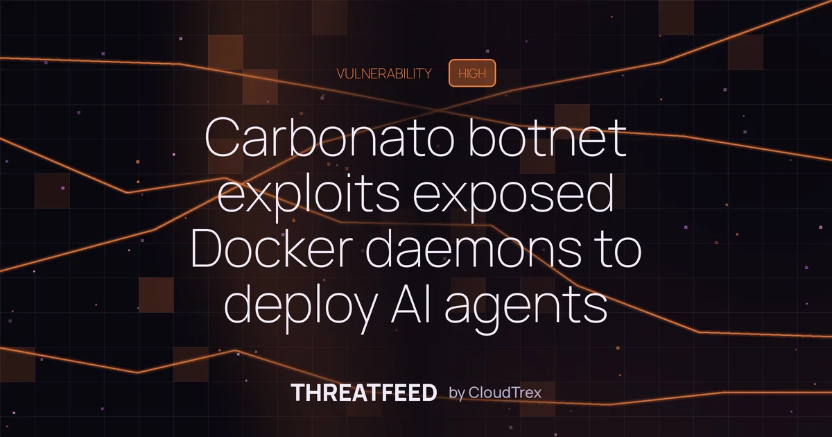 Carbonato botnet exploits exposed Docker daemons to deploy AI agents