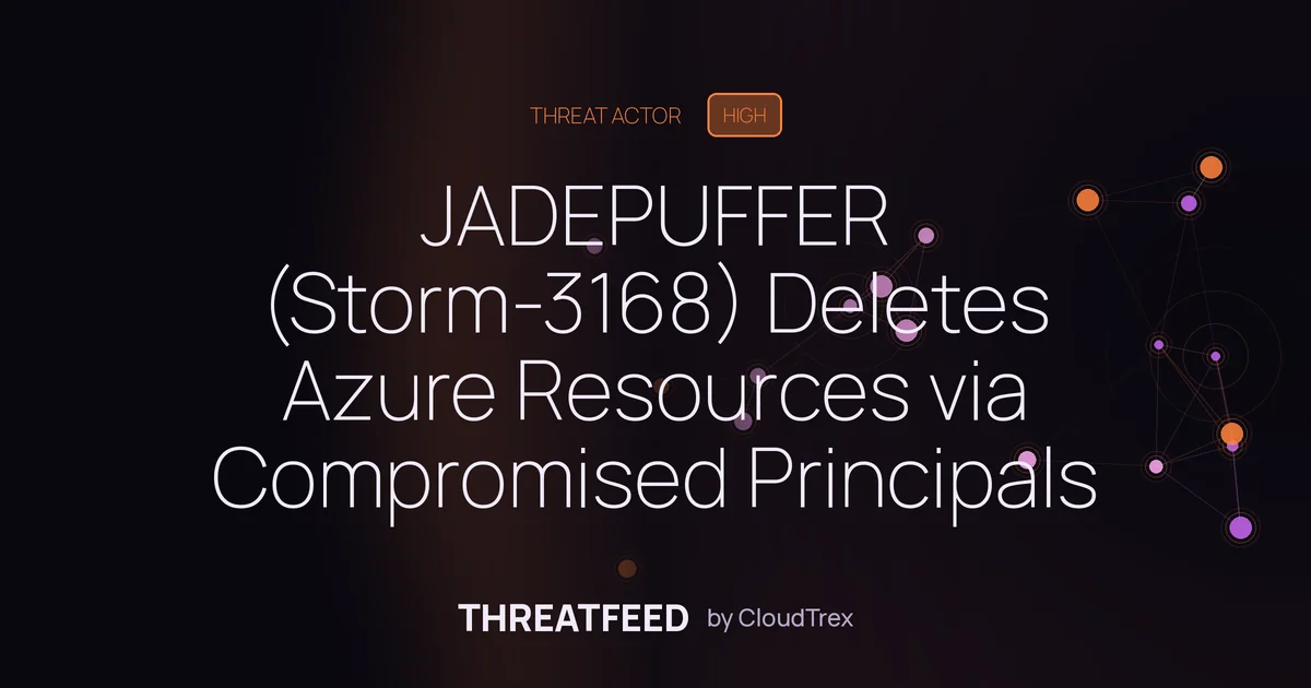 JADEPUFFER (Storm-3168) Deletes Azure Resources via Compromised Principals