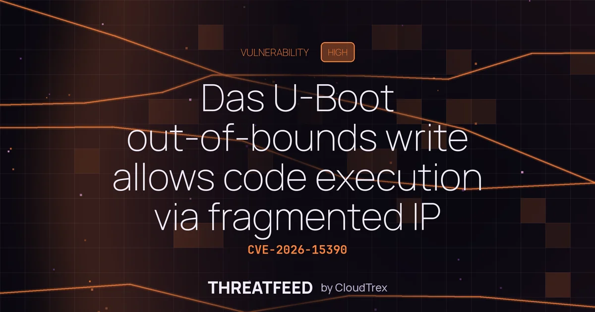 Das U-Boot out-of-bounds write allows code execution via fragmented IP