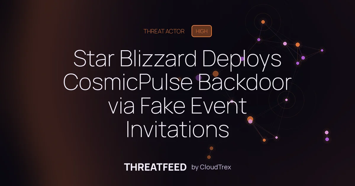 Star Blizzard Deploys CosmicPulse Backdoor via Fake Event Invitations