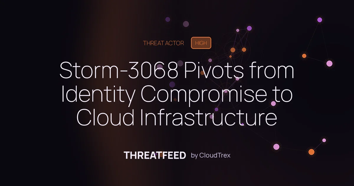 Storm-3068 Pivots from Identity Compromise to Cloud Infrastructure