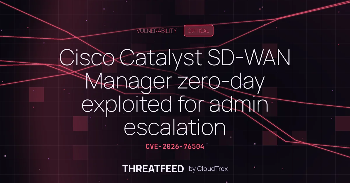 Cisco Catalyst SD-WAN Manager zero-day exploited for admin escalation