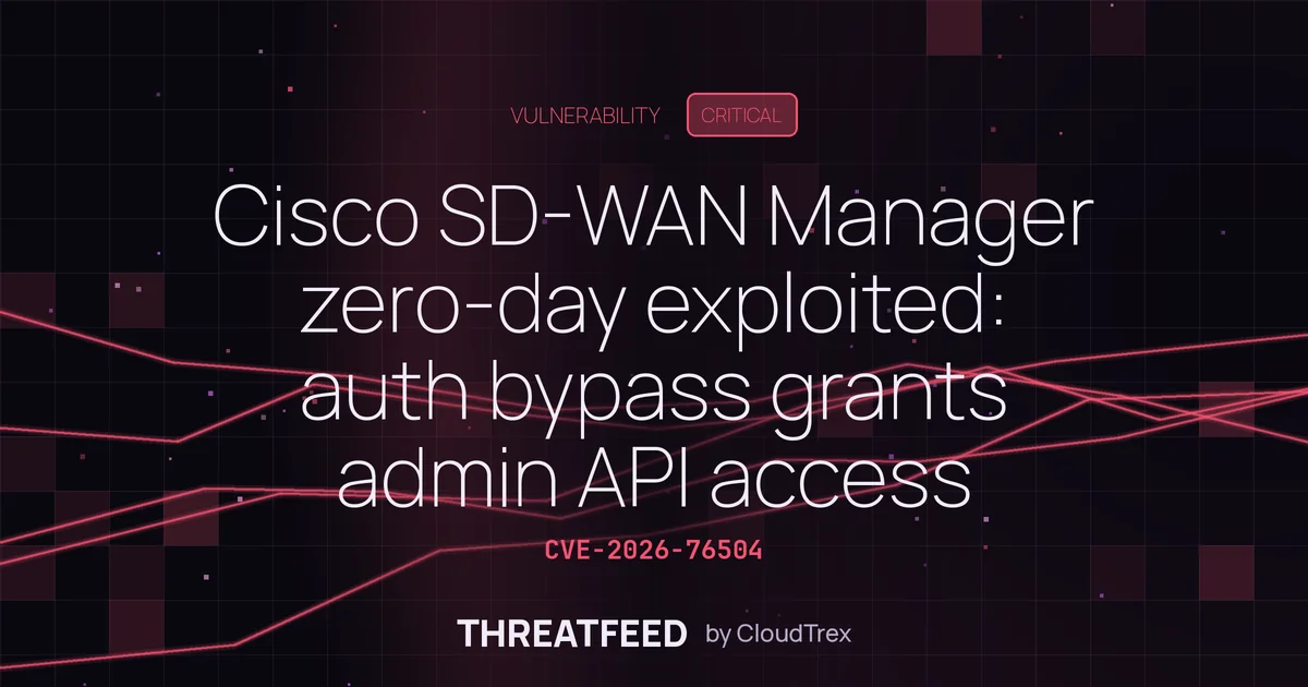 Cisco SD-WAN Manager zero-day exploited: auth bypass grants admin API access