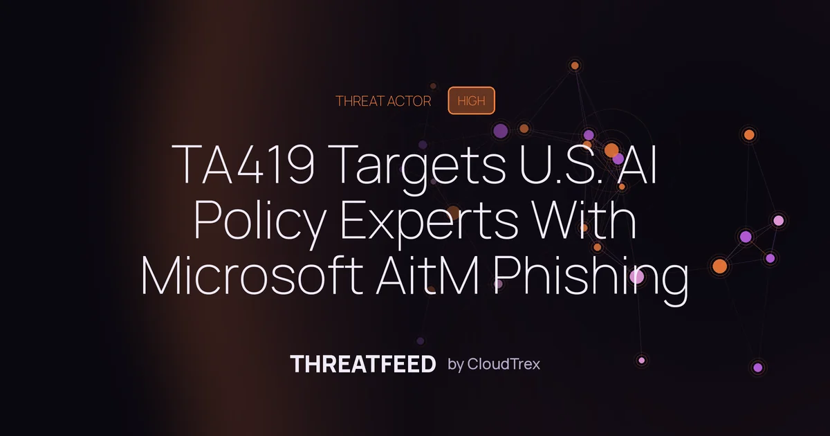 TA419 Targets U.S. AI Policy Experts With Microsoft AitM Phishing