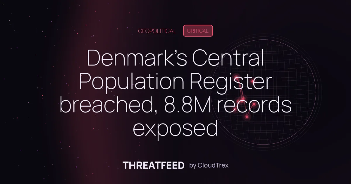 Denmark's national population registry breached, 8.8M records exposed