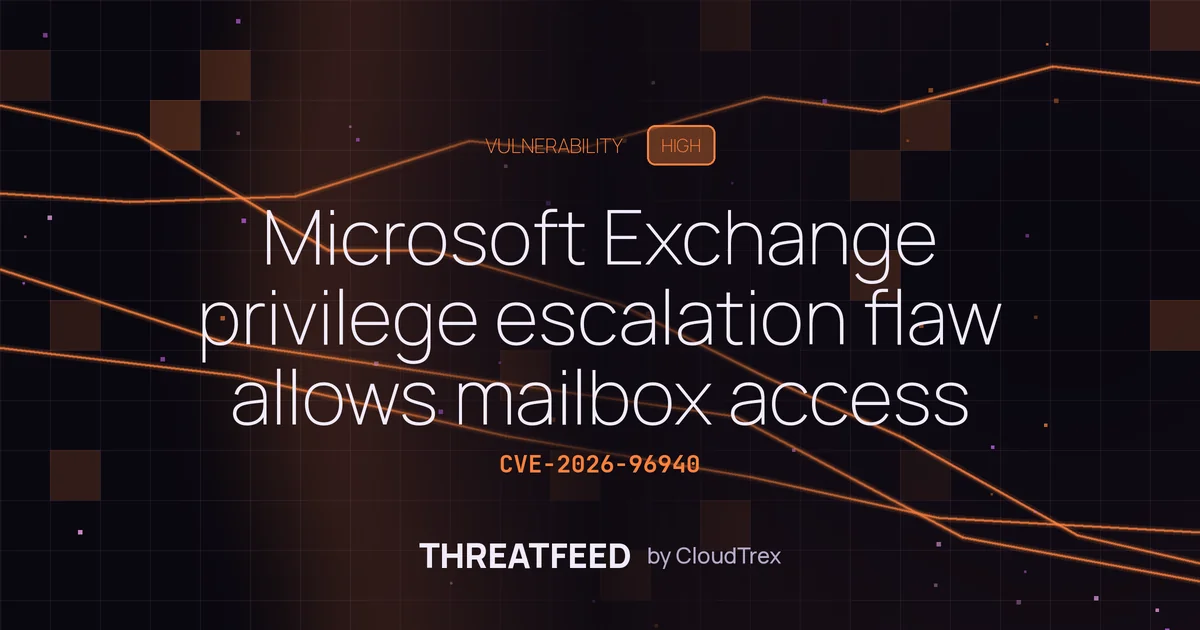 Microsoft Exchange privilege escalation allows mailbox access (CVE-2026-96940)