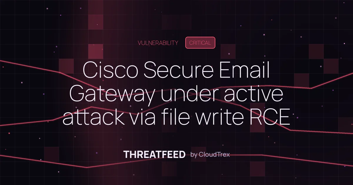 Cisco Secure Email Gateway under active attack via file write RCE flaw