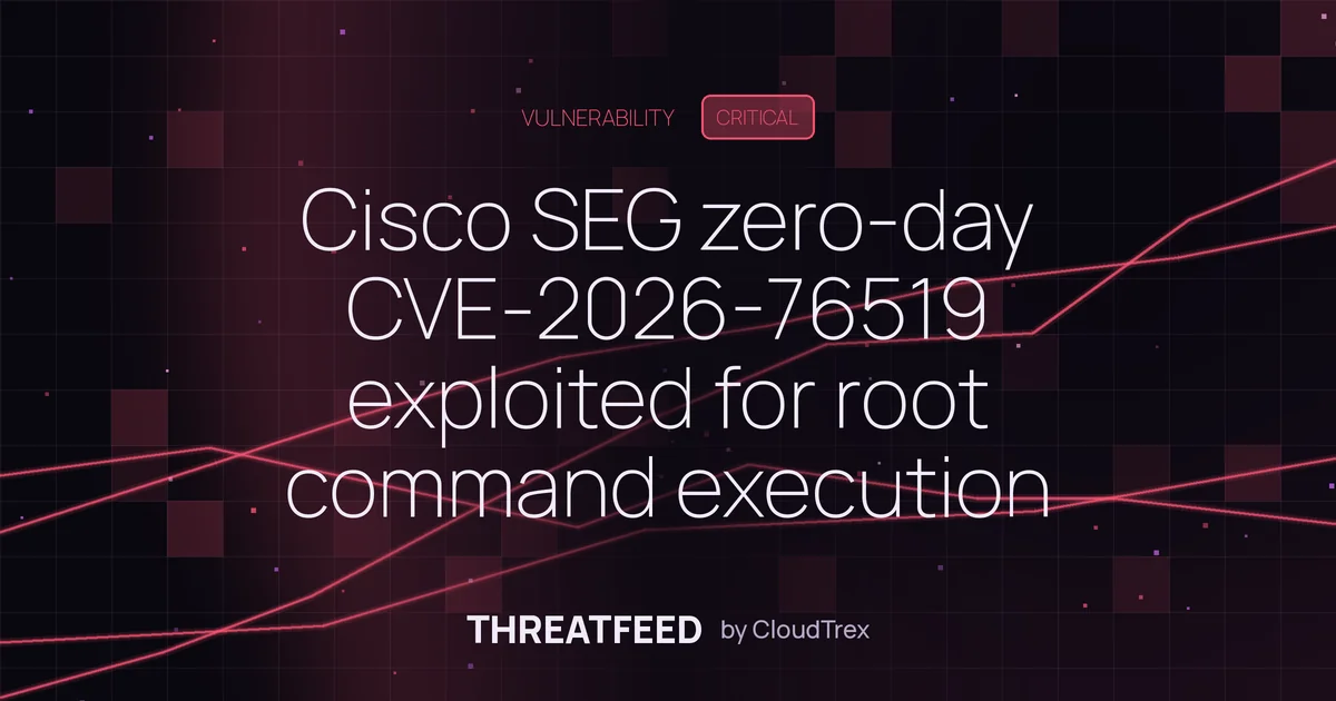 Cisco SEG zero-day CVE-2026-76519 exploited for root command execution