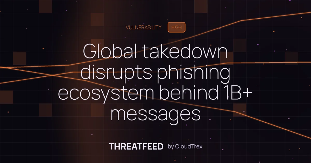 Global takedown disrupts phishing ecosystem behind 1B+ messages