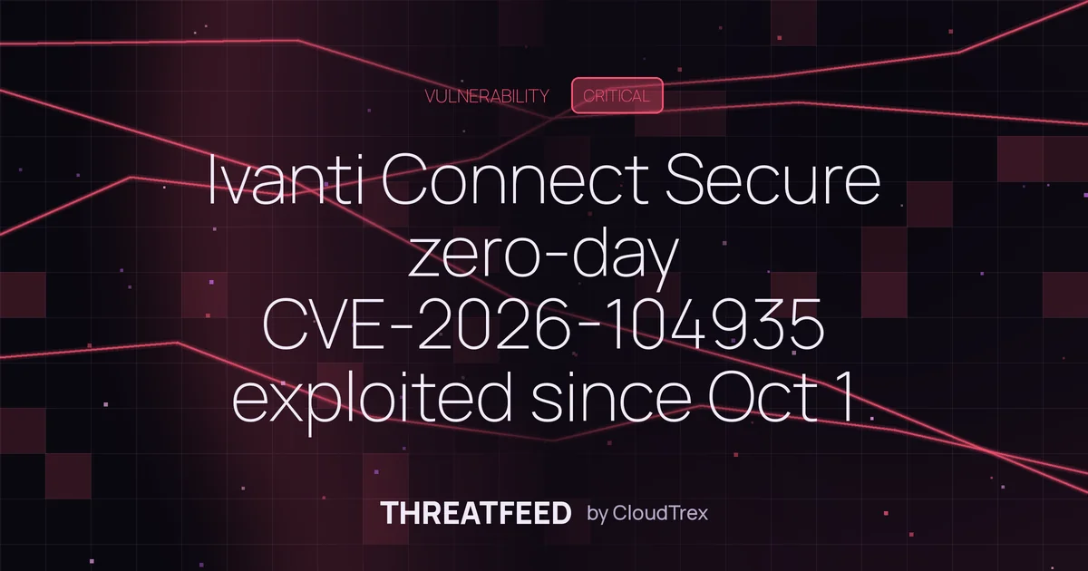 Ivanti Connect Secure zero-day CVE-2026-104935 exploited since Oct 1