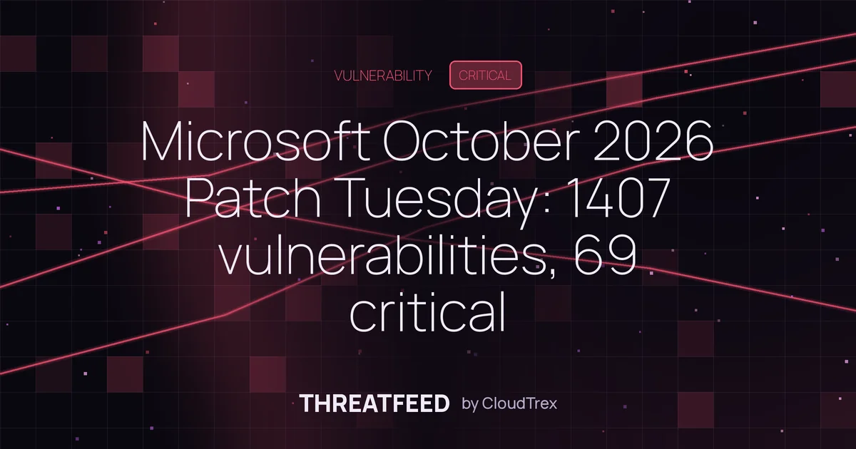 Microsoft October 2026 Patch Tuesday: 1407 vulnerabilities, 69 critical