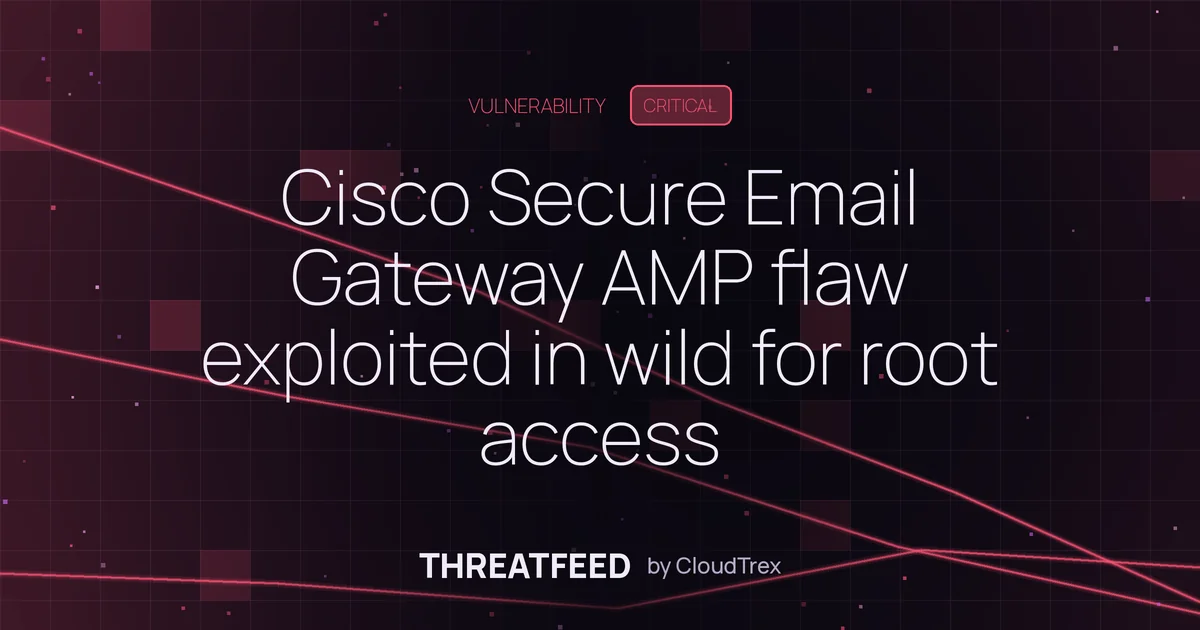 Cisco Secure Email Gateway RCE exploited in wild; root access via AMP