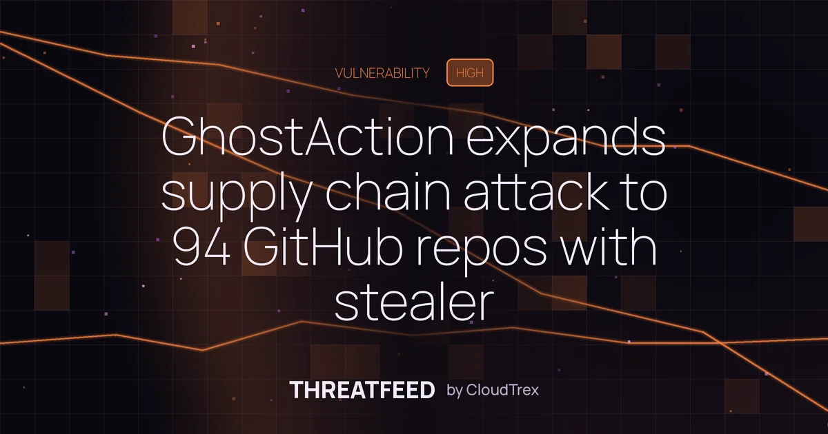 GhostAction supply chain attack expands to 94 repos with credential stealer