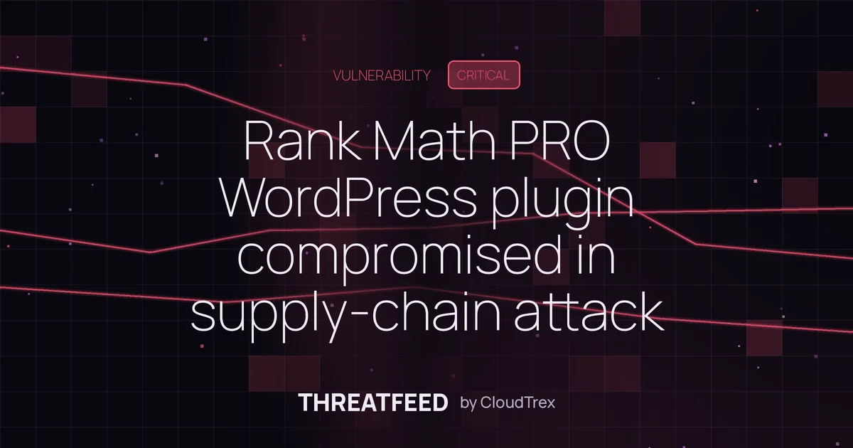 Rank Math PRO WordPress plugin compromised in supply-chain attack