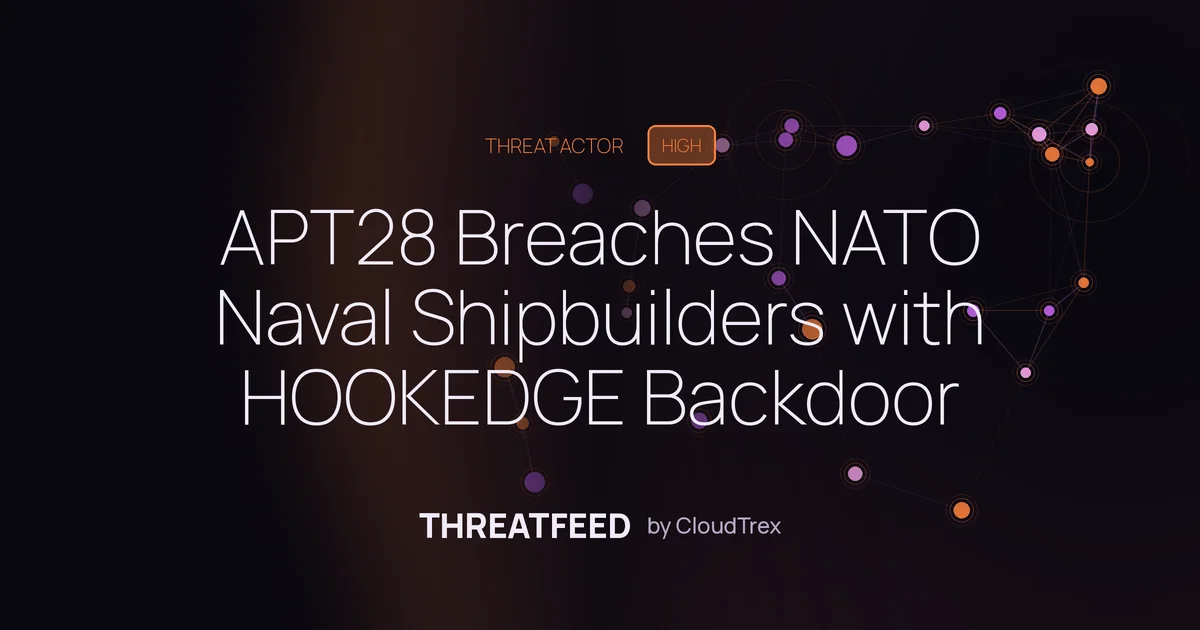 APT28 Breaches NATO Naval Shipbuilders with HOOKEDGE Backdoor