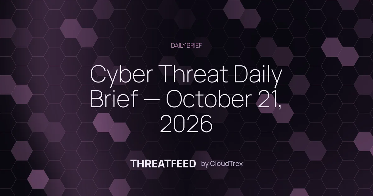 Cyber Threat Daily Brief — October 21, 2026