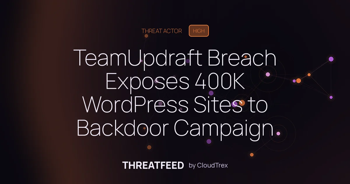 TeamUpdraft Breach Exposes 400K WordPress Sites to Backdoor Campaign